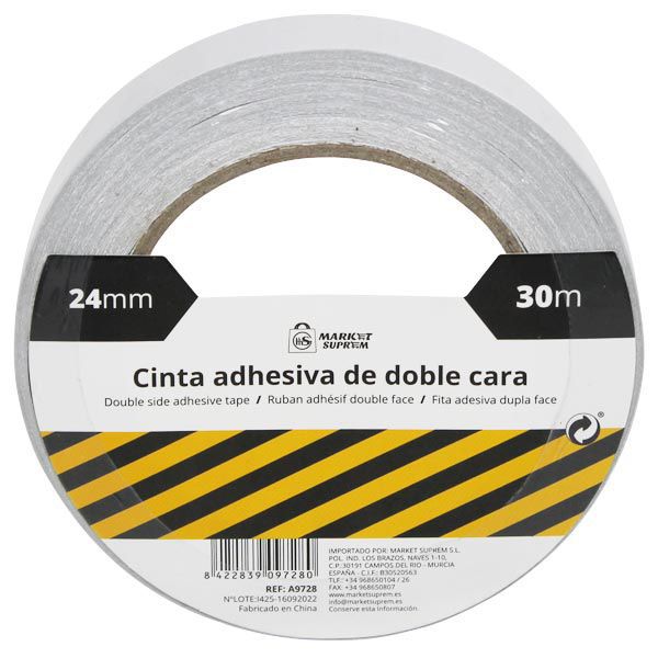 Cinta Adhesiva de Doble Cara Market Suprem – 24 mm x 30 m - Imagen 2