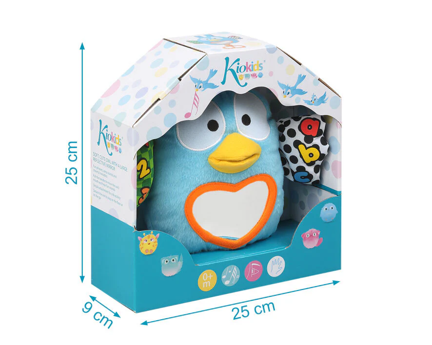 Búho Interactivo con Sonidos y Espejo KioKids – Peluche Educativo para Cuna (+0 Meses) - Imagen 3